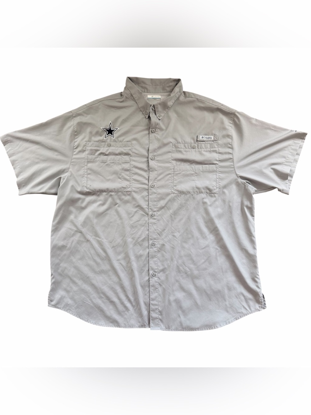 Dallas Cowboys Columbia PFG Omni-Shade Fishing Shirt Gray 3X Big Tall